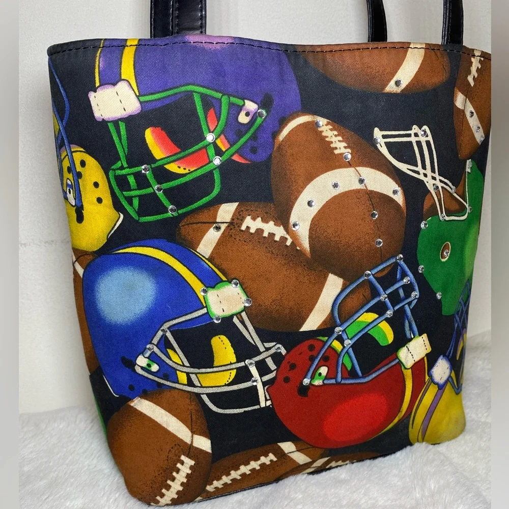 Vintage Bedazzled Football Tote Bag VGUC - Picture 2 of 10
